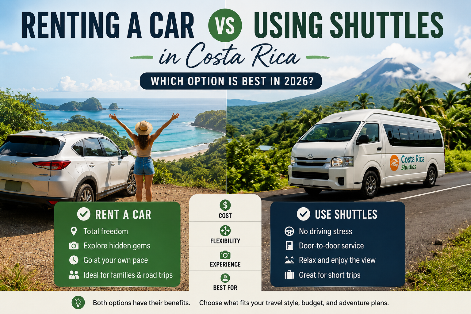 Renting a Car vs Using Shuttles in Costa Rica: Which Option Is Best in 2026?