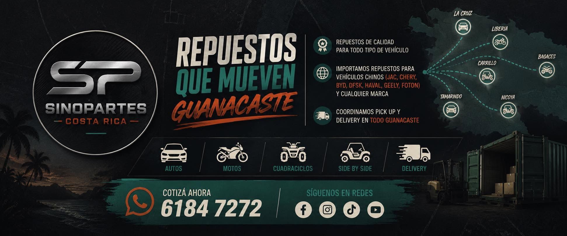 Encuentre los mejores repuestos en Tamarindo, Guanacaste con SinoPartes Costa Rica — Negocios article on PuraCars