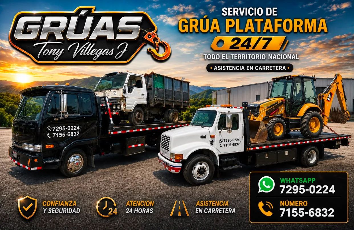 Servicio de Grúa y Plataforma 24/7 en Heredia | Tony Villegas