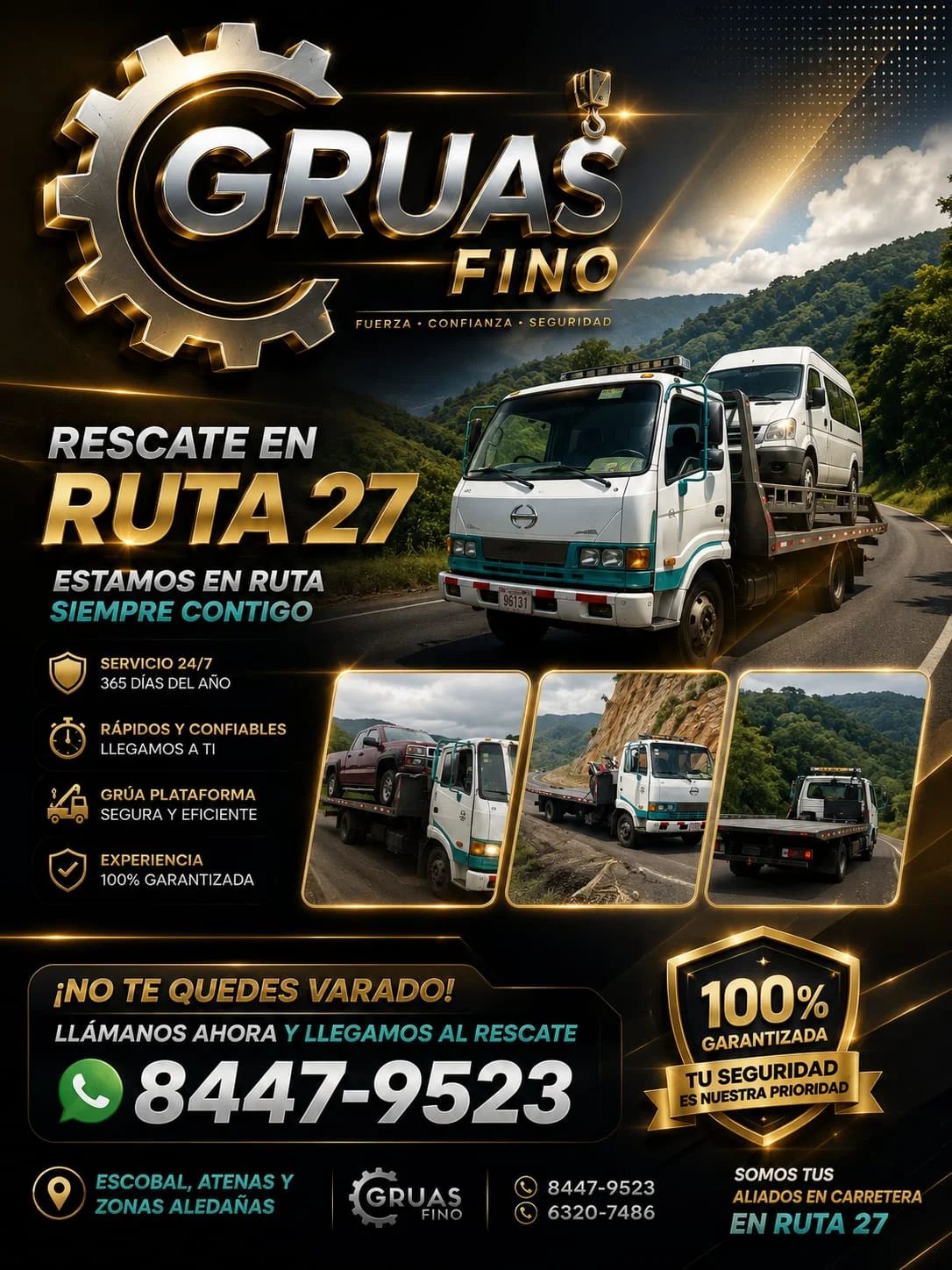 Gruas Fino Atenas asistencia vial ruta 27